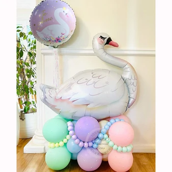  1 комплект Голям Бял Лебед Фламинго Балон на Тестени изделия и Розов Зелен Син Латекс Golbos за Щастлив Рожден Ден Сватба Бижута, детски Играчки