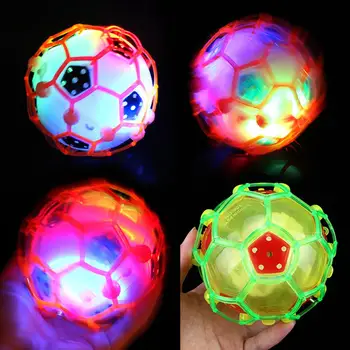  1бр Деца луд led светлина електрически танцова музика футбол надуваеми топки, играчки, светещи футболни играчки