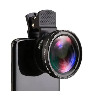  2 в 1 Обектив Мобилен телефон 0.45 x Супер Широкоъгълен 12.5 x Макро HD Обектив на Камерата за iPhone 12 11 8 7 6 XS Huawei, Xiaomi Samsung