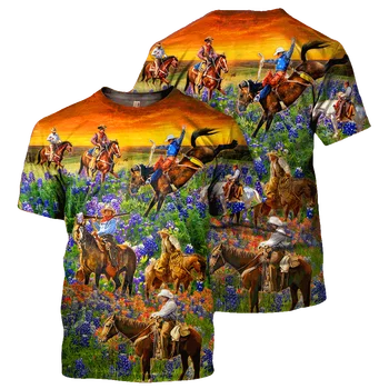  2022 Модерна и красива мъжка тениска с 3D преминаването принтом, лятна риза в стил хип-хоп с къси ръкави, популярна градинска облекло