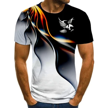  2022 Модерна лятна тениска с 3D принтом Орел, мъжки мъжки t-shirt, дишаща тениска с принтом в уличном стил, мъжка тениска с принтом, размер 6XL