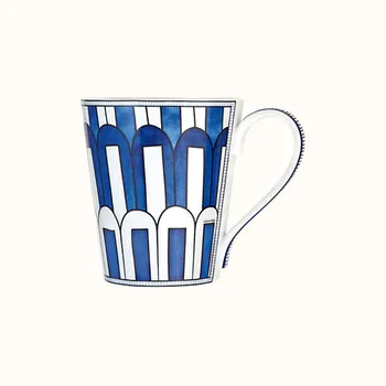  300 мл, Bleus d ' Ailleurs Костен Порцелан, Керамични кафеена чаша H Порцеланови чаши и чаши за чай безплатна доставка