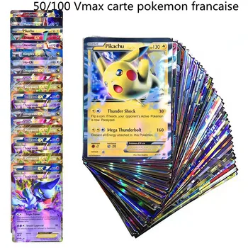  50/100 Vmax Френска Карта Pokemon Карти Pokemon Метални Букви Pokemon Vmax Gx Сбирка Карти Пакет Калъф Детска Играчка