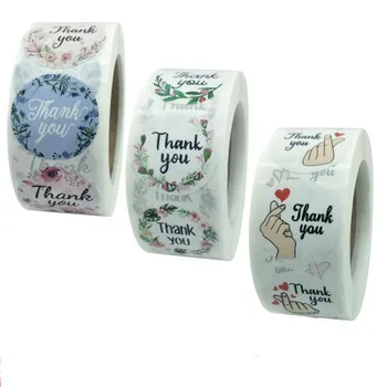  500шт Цвете Благодаря на Етикети на Рула Етикети за Подаръци, Бижута, Бизнес Аксесоари Опаковка Поздравителни Картички Занаятчии Онлайн Продажбите