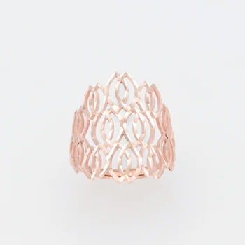  585 лилава 14К златно покритие rose gold широката версия на кухи пръстени за жени открит блестящ дизайн луксозни модни бижута сватба
