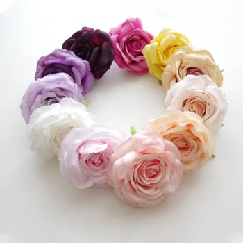  5шт 12 см 11 цвята Изкуствена имитация на копринени рози корона цвете направи си САМ сватбена стенни арка украса китката цветя, аксесоари за дома