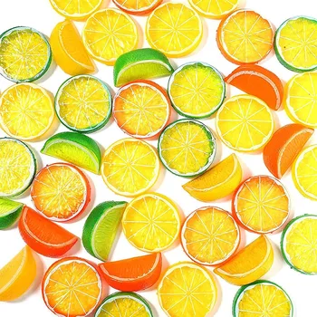  5ШТ Имитация на Плодове Пластмасов Парче Лимон Хранителна Модел на Кухненската Маса Украса на Дома
