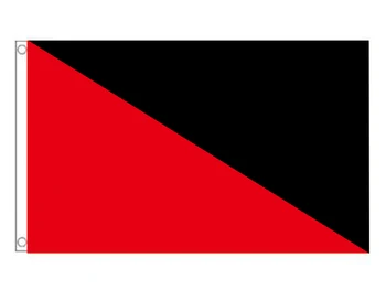  90 * 150 см Флаг Анархия Анархо с Флага на Комунистическия на анархо-Синдикализма