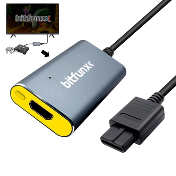  Bitfunx Високо Качество N64 HDMI Адаптер 2X удвояването на залога Линия за Nintendo 64 N64/SFC/NGC/SNES Ретро Игрова Конзола S-video/Composite