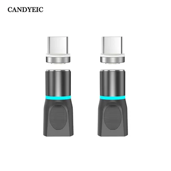  Candyeic USB TypeC Магнитен кабел за зареждане и Адаптер За Samsung Galaxy S20 Ултра USB Адаптер C Зарядно Устройство За OPPO Ace2 Магнитен USB Адаптер