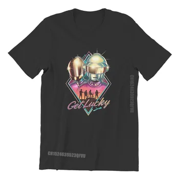  Daft Punk Електронна Музикална Група Get Lucky Класически Тениски На Топ Графичен Реколта Homme Camisas Мъжка Тениска Облекло Harajuku Тениска