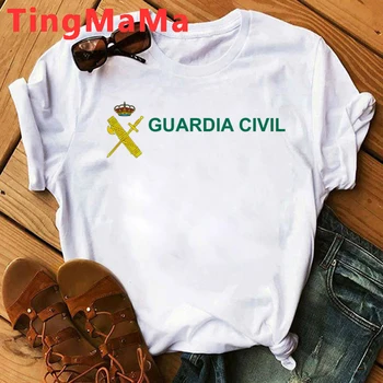  Espanola Испански Guardia Гражданска Тениска За Мъже Хип-Хоп Забавен Анимационен Летни Блузи Тениска Унисекс Градинска Мъжка Тениска