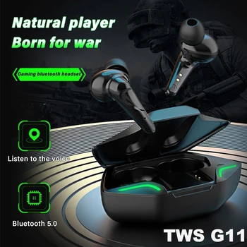  G11 Bluetooth 5,0 Слушалки Безжични Спортни Слушалки С Шумопотискане TWS Слушалки Играта на Hi Fi Слушалки с Зарядно Устройство за Геймъри