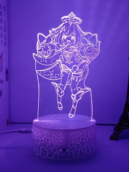  Genshin Impact Paimon 3d led лампа за спални манга нощни осветителни тела аниме фигурки за Декорация лампара de noche