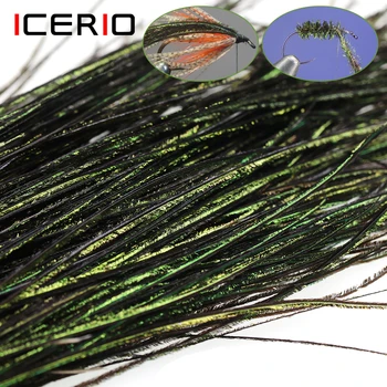  ICERIO 2 Опаковки Естествен материал за връзване на мухи от пера на Паун Herl 5 