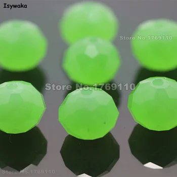  Isywaka Не гиалиновый Зелен Цвят е 8*10 мм 70 бр Rondelle Австрия разнообразни Кристални, Стъклени Мъниста Свободни Кръгли Мъниста за Направата на своите Ръце