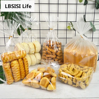  LBSISI Life 100шт Найлонови Торбички Прозрачна торбичка За Тостового Хляб Мека Матирана Хранителна Опаковка Печене на Коледно Парти