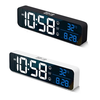  LED Digital alarm clock Температура Дата на Дисплея Настолни Огледално Часовници, Електронни Часовници Музика Украса на Дома Плот