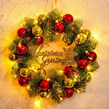  LED Коледен Венец, Вратата Окачен Бъдни вечер, за Украса на Сцената, Венец, Коледна Украса 2022, Окачване