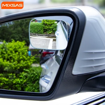  MIXSAS Кола Широкоугольное Огледало за Обратно виждане С Въртене На 360 Градуса, Автоматично Помощно Паркинг Огледалото за Обратно виждане, HD Стъкло, мъртвата зона, Аксесоар За Колата