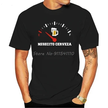  Nesecito Cerveza-Бира Забавно Испанска Цитат Мъжки Черни Тениски Модни Летни Нови Мъжки Памучни Тениски с 3D Принтом