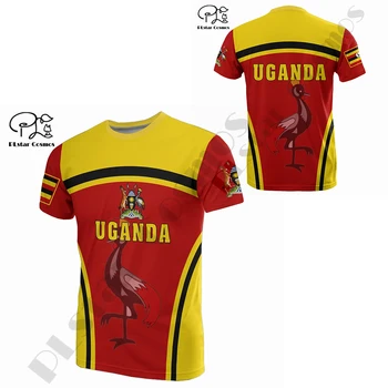  PLstar Cosmos, най-Новият 3D принт Уганда, Кения Мароко, Африка Уникална Дамски/Мъжки t-shirt Ежедневни Забавно Градинска Лятна с Къс Ръкав -1