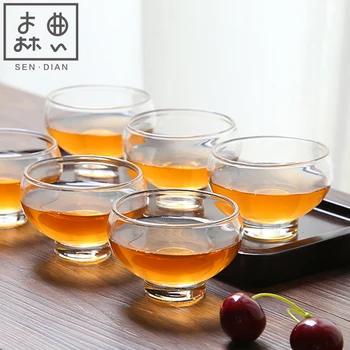  SENDIAN Шест Парчета, Ръчно изработени от Топлоустойчиви Стъклени Чаши За Офис Стъклени Чаши Чай 2021 Нови Горещи Кухненски Аксесоари