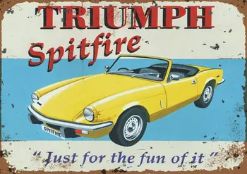  Triumph Spitfire Метална Табела Метална Плакат Метален Декор Метална Живопис Стикер На Стената Е Монтиран На Стената Знак Стенен Декор