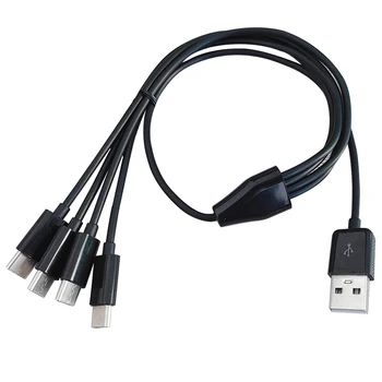  USB 3,1 кабел за зареждане OD 3,0 мм, 50 см 4 в 1 от USB преди 4 тип C зарядно устройство кабел за захранващ адаптер 4 тип c за Смартфони таблети