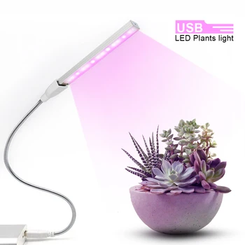  USB Преносим DC5V Led Лампа За Отглеждане на Растения, Настолна Лампа За Отглеждане на Растения, Фитолампа За Растения, Семена, Цветя, ...