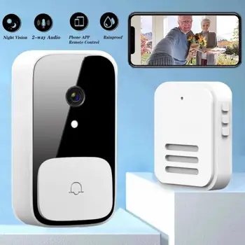  WIFI Безжичен Интелигентен Звънец Камера Външен Предизвикателство Домофонна система, Видео Визуален Звънец за Домашен Телефон Камера за Сигурност Монитор