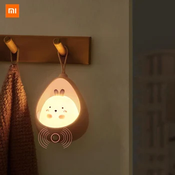  Xiaomi LED Night Light Сензорно Управление милото животно Индукционная лампа за деца Спалня USB Акумулаторни Силиконови стенни осветителни тела