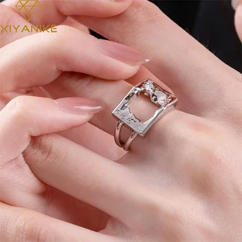  XIYANIKE Кухи Геометрични Открити Белезници Пръстена На Пръста си, За Жени И Момичета Корейската Мода Модни Бижута Подарък на Приятел Вечерни пръстен женски