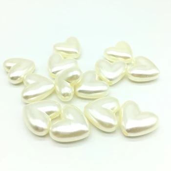  Акрилни Перлени мъниста във формата на Сърце за бижута кремаво-бели Шапки Украса на сватбен костюм Преувеличенная любов лидер в продажбите 24x21 мм