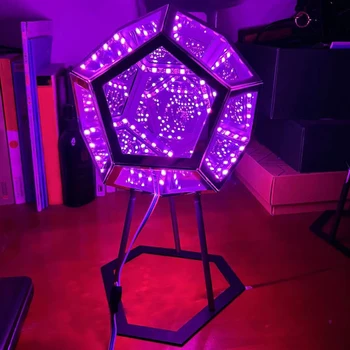  Безкраен Додекахедрон Цветен Игрален Лампа Творчески Додекахедрон лека нощ USB Зареждане Led лампи за четене Регулируем Цвят за многократна употреба