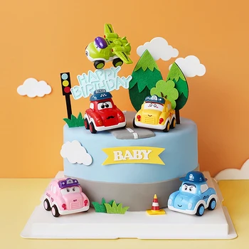  Декор на Тортата Цветни Cartoony Автомобил панти колата на Момчето Торта за рождения Ден на Topper Десертно Украса