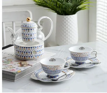  Европейският костен порцелан, чашата за кафе, чаша, чиния, висококачествен керамичен чайник стъкло, английски следобеден чай, чиния / кафе, комплект за пиене