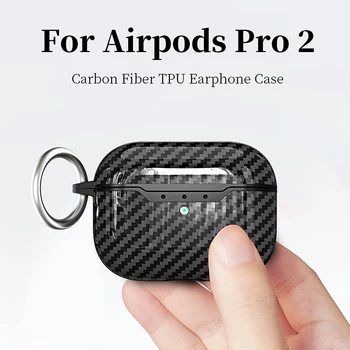 За Airpods Pro Gen 2 2022 Калъф 3 Калъф За Безжични слушалки От въглеродни влакна Калъф За слушалки Funda За Air Pod Pro2 2nd 3 Тънък Калъф от TPU