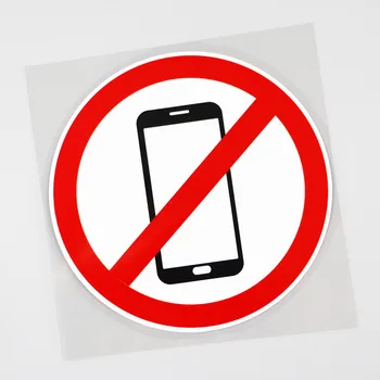  Иконата на Мобилен телефон Забранени Диск Стикер PVC Автомобили Стикер 12,6 см х 12,5 см