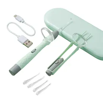  Инструмент за премахване на ушна кал с, USB, Акумулаторна батерия Удобен Нажежен Комплект за Почистване на Ушите на Ушна Лъжица За Възрастни