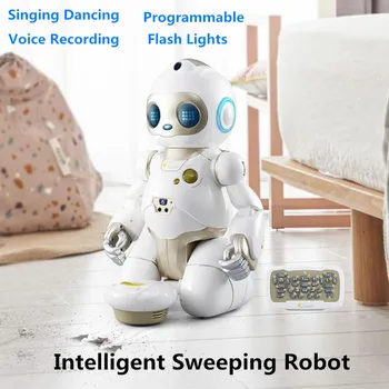  Интелигентен Робот-Подметальщик Може да Пее, да Танцува, да Говори, да Говори с Детето си, Записва Историята, 2,4 Г, помощник за почистване, Радиоуправляеми Робот-Подметальщик, Играчки