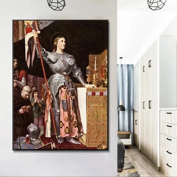  Класическа Известната Картина с маслени Бои Жана д ' Арк, Стенопис, Плакат Интериор на Детска Стая, Спалня Монтиране на Украса Платно Изкуството на Куадрос
