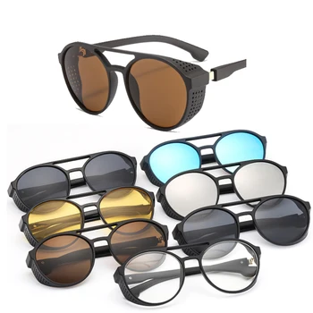  Класически Слънчеви Очила в стил пънк, Мъжки Маркови Дизайнерски Слънчеви Очила, Мъжки Vintage Слънчеви Очила за Мъже, Пънк Oculos Gafas De Sol UV400