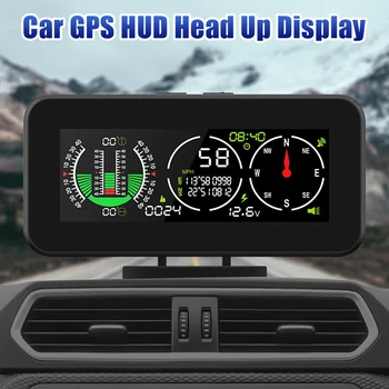  Компас, GPS Инклинометр Централен Дисплей на Автомобила HUD Офроуд Аксесоари, Дигитална Аларма за Превишаване на Скоростта M60 Скоростомер Измерител на Наклона на Скоростта