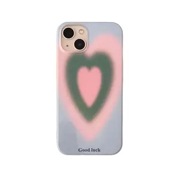  Корейски Ins Стил Наклон Сърцето на ДЗП Калъф със Защита от Надраскване за iPhone 14 13 Pro Max Задната част на Кутията на Телефона за 12 11 Pro Max Capa