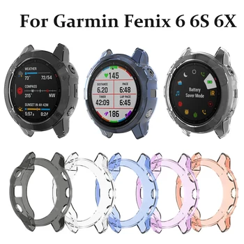  Мек защитен Калъф от TPU За смарт часовници на Garmin Fenix 6 6S 6X Прозрачна Защитна Рамка За Garmin Fenix 6 Pro/6S Pro/6X Pro