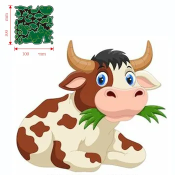  Метални Режещи Удари Животното крава Scrapbooking Хартиени Картички Декоративно Занаят Релеф