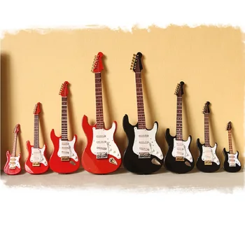  Мини-Модел на електрически китари Миниатюрни Декоративни Музикални Инструменти с Футляром и Стойка