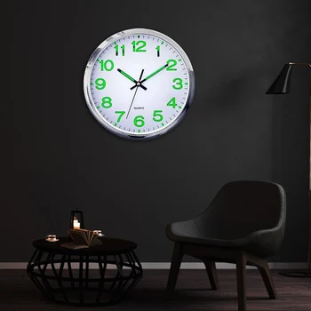 Модерните стенни часовници с нощно Осветление, 12-инчови Кварцов Стенен Часовник, Големи Светещи