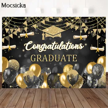  Моксицка Поздравява Възпитаниците Клас 2022 г. със Снимка Декори Капачка Бакалавър Балони Златен Декор за парти Снимка Фон